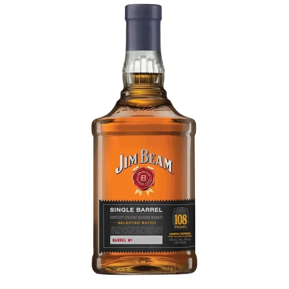 Jim Beam Single Barrel Selected Batch 108 Proof 750ml bottle on a plain background